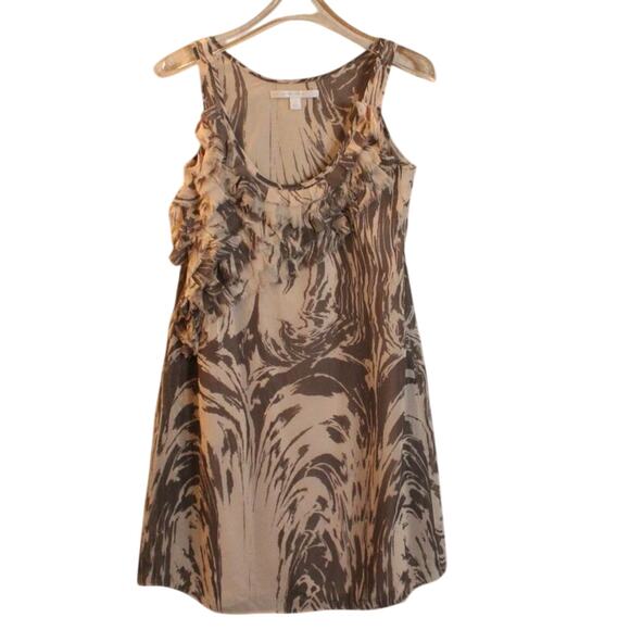 LC Lauren Conrad Cream and Brown Mini Dress Womens Size 2 - Picture 1 of 14